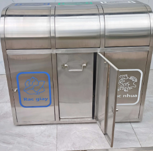 Thùng rác inox 3 ngăn