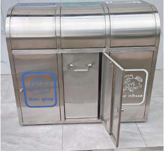 Thùng rác inox 3 ngăn
